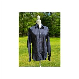 Theory Striped Dress Shirt, Dark Navy